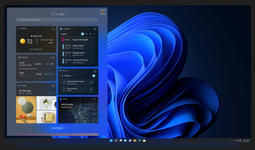 Display do novo Windows 11