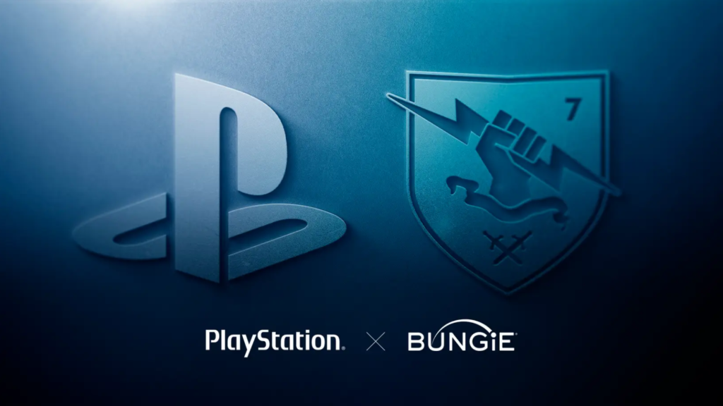 Imagem dos logos da PlayStation e Bungie